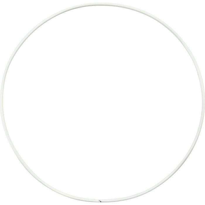 Anello di filo metallico, diam 15 cm, spess. 2 mm, bianco, 10 pz/ 1 conf.