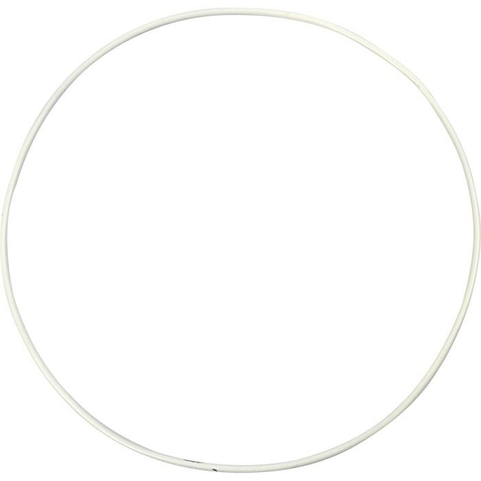 Anello di filo metallico, diam 20 cm, spess. 3 mm, bianco, 5 pz/ 1 conf.