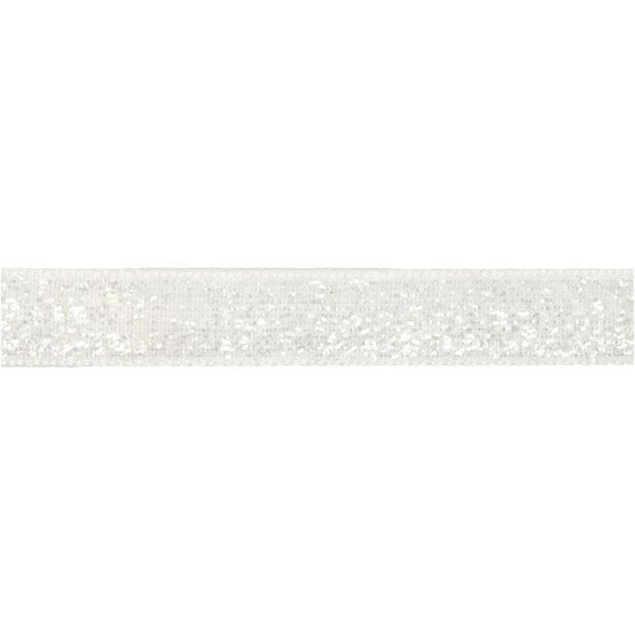 Nastro decorativo, L: 10 mm, bianco, 5 m/ 1 rot.
