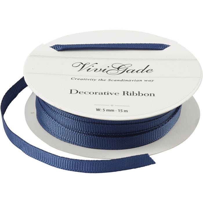 Nastro decorativo, L: 6 mm, blu, 15 m/ 1 rot.