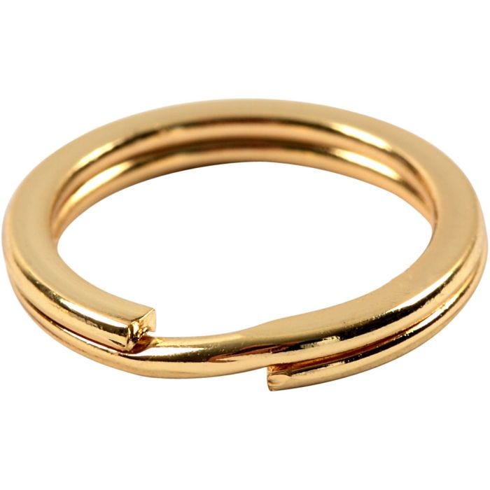 Anello portachiavi, diam 15 mm, placcato oro, 15 pz/ 1 conf.