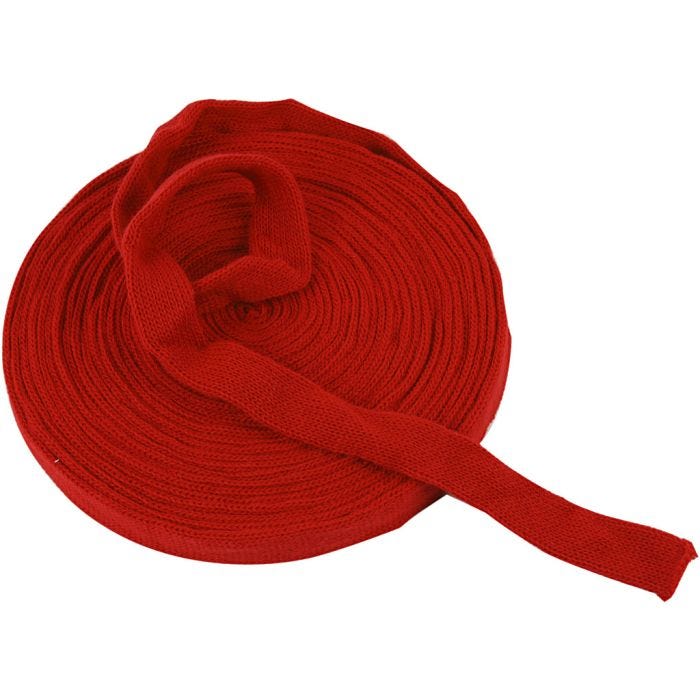 Tubolare di maglia, L: 22 mm, rosso natalizio, 10 m/ 1 rot.
