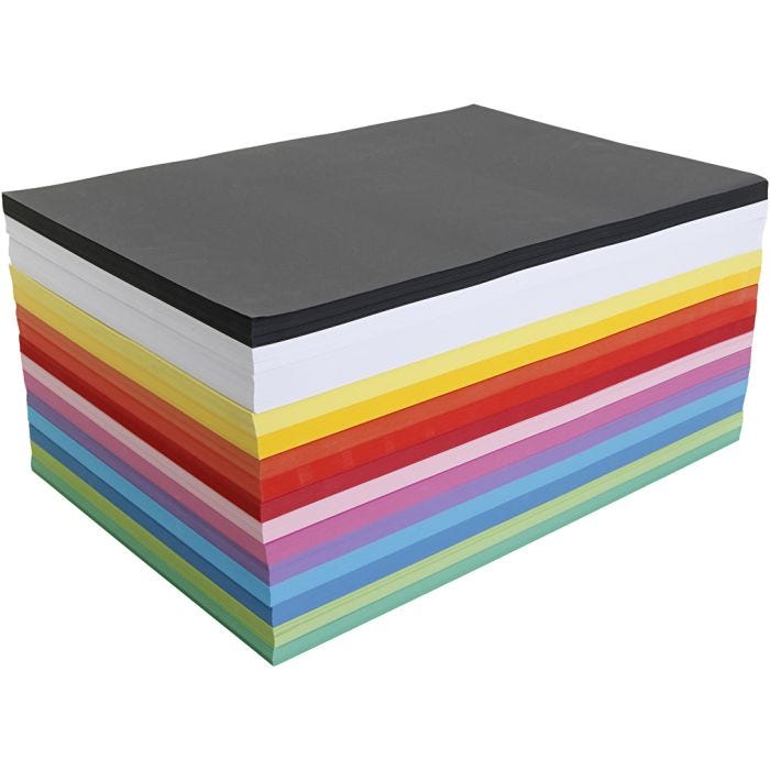 Cartoncino Colorato, A3, 180 g, colori asst., 3x300 fgl./ 1 conf.
