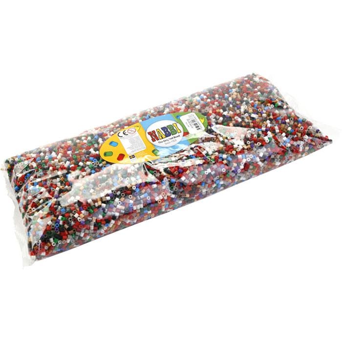 Perline a tubetto, misura 5x5 mm, medium, colori natalizi, 30000 pz/ 1 conf.