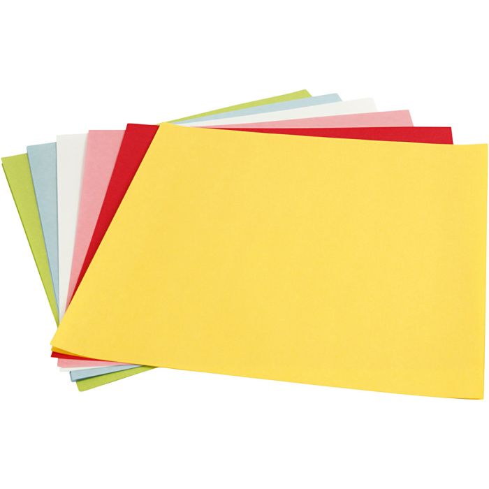 Carta leggera, foglio 30x30 cm, 80 g, colori standard, 12 fgl./ 1 conf.