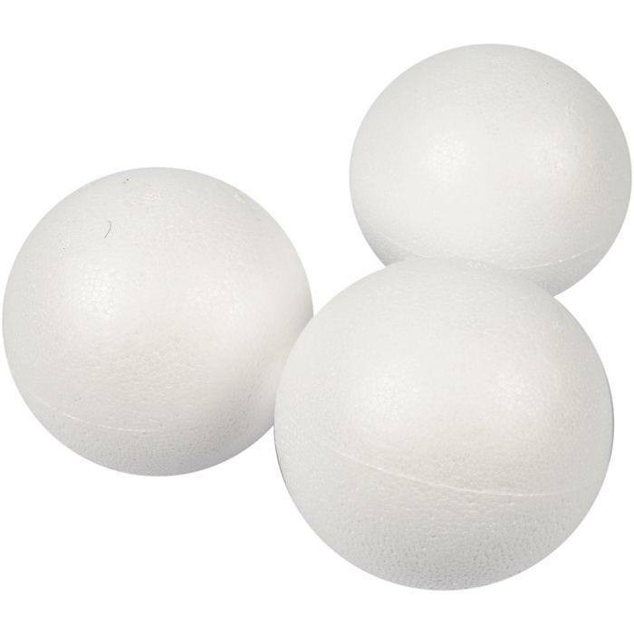 Sfere di polistirolo, diam 8 cm, bianco, 25 pz/ 1 conf.