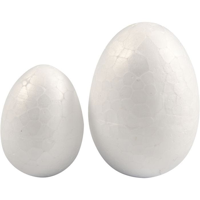 Uova di polistirolo, H: 35+48 mm, L: 25+35 mm, bianco, 10 pz/ 1 conf.
