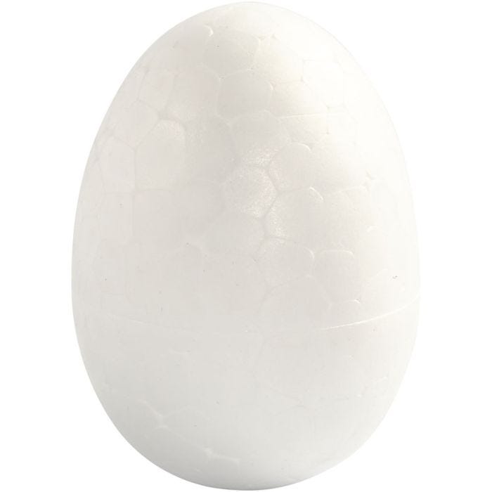 Uova di polistirolo, H: 4,8 cm, bianco, 100 pz/ 1 conf.