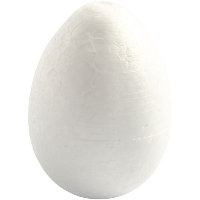 Uova di polistirolo, H: 10 cm, bianco, 5 pz/ 1 conf.