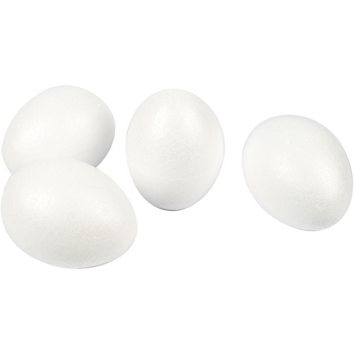 Uova di polistirolo, H: 10 cm, bianco, 25 pz/ 1 conf.