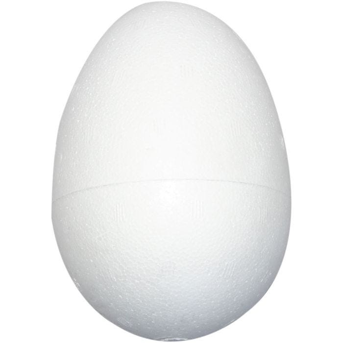 Uova di polistirolo, H: 12 cm, bianco, 25 pz/ 1 conf.
