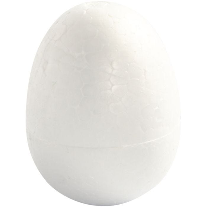 Uova di polistirolo, H: 7 cm, bianco, 5 pz/ 1 conf.