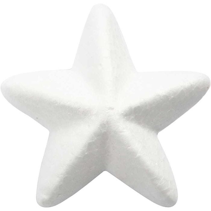 Stelle di polistirolo, L: 6 cm, bianco, 50 pz/ 1 conf.