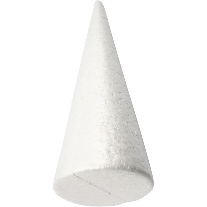 Cono, H: 35 cm, diam 16 cm, bianco, 1 pz