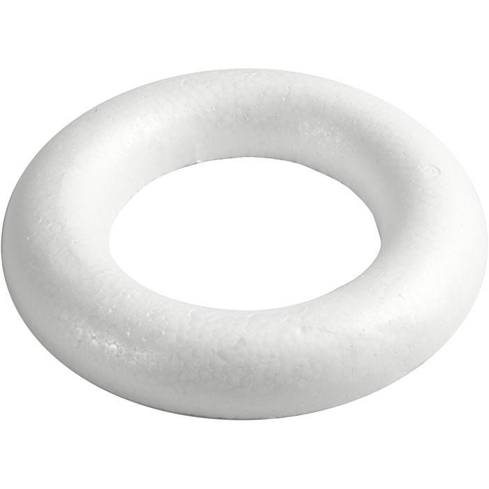 Anello con metà arrotondata, 25 cm, 30 mm, bianco, 1 pz