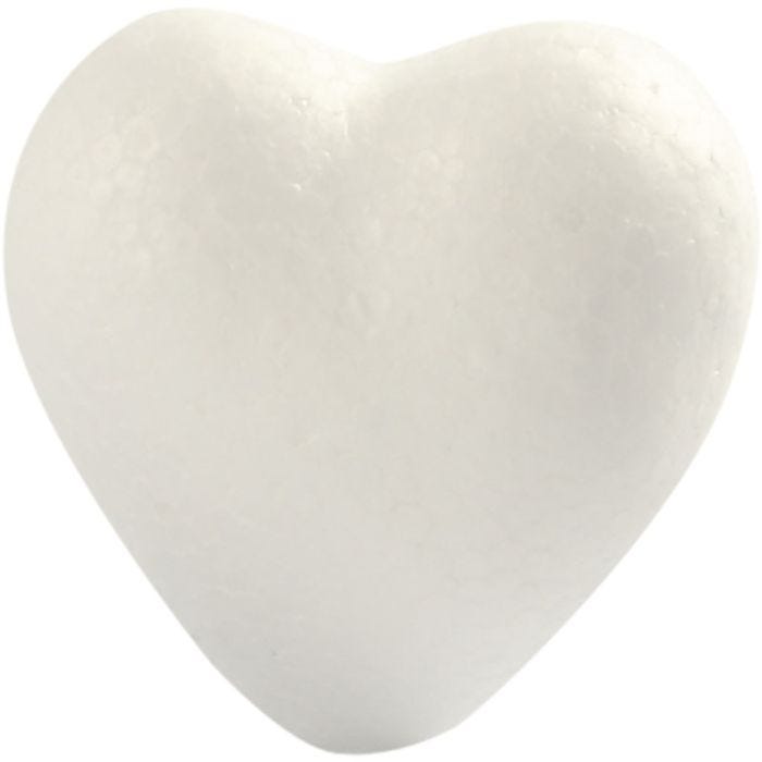 Cuori di polistirolo, H: 6 cm, P: 3 cm, L: 6 cm, bianco, 5 pz/ 1 conf.