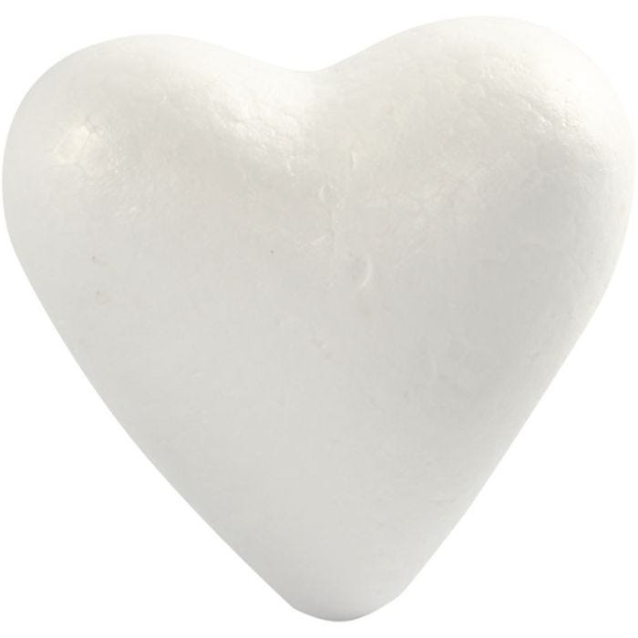 Cuori di polistirolo, H: 11 cm, P: 5 cm, L: 11,5 cm, bianco, 5 pz/ 1 conf.