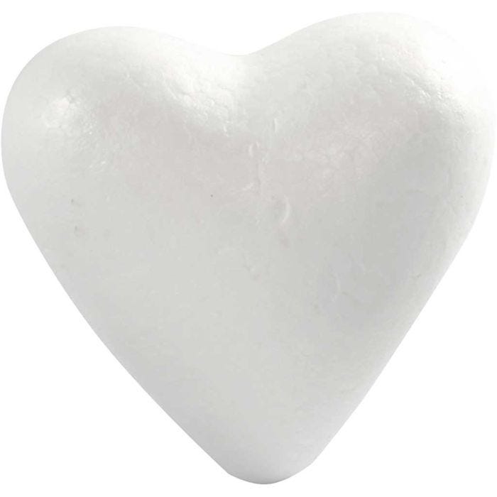 Cuori di polistirolo, H: 11 cm, P: 5 cm, L: 11,5 cm, bianco, 25 pz/ 1 conf.