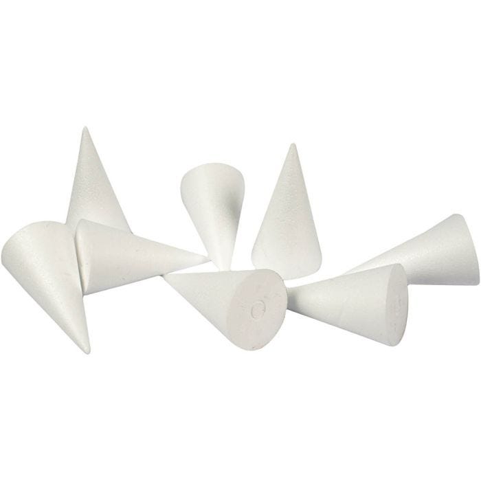 Cono, H: 11 cm, diam 5,5 cm, bianco, 50 pz/ 1 conf.