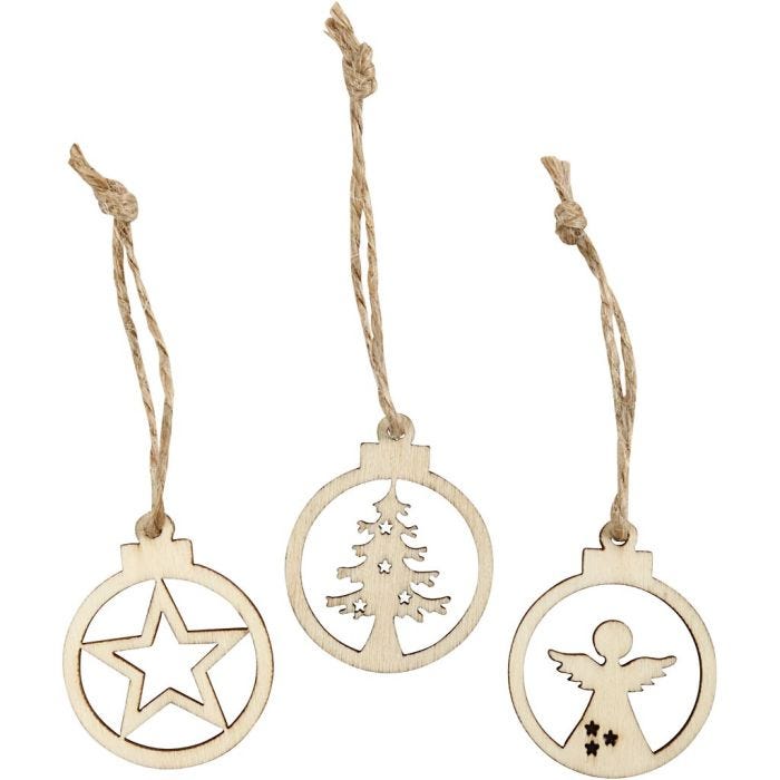 Decorazione di Natale, diam 3 cm, spess. 2,7 mm, 24 pz/ 1 conf.