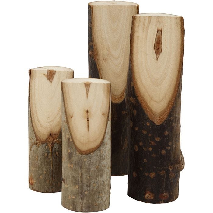 Ramo di albero decorativo tagliato ad angolo, H: 8+12 cm, diam 2,5-3,5 cm, 4 pz/ 1 conf.