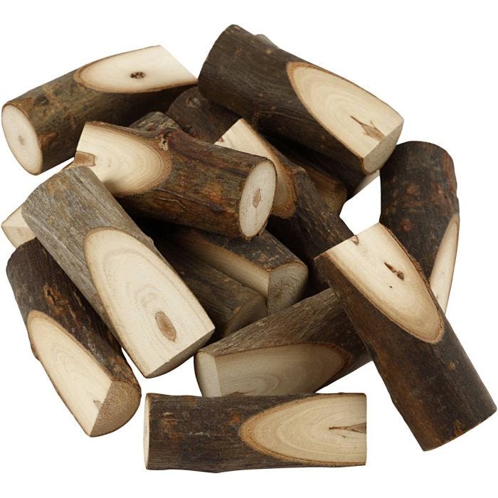 Ramo di albero decorativo tagliato ad angolo, H: 8 cm, diam 2,5-3,5 cm, 15 pz/ 1 conf.