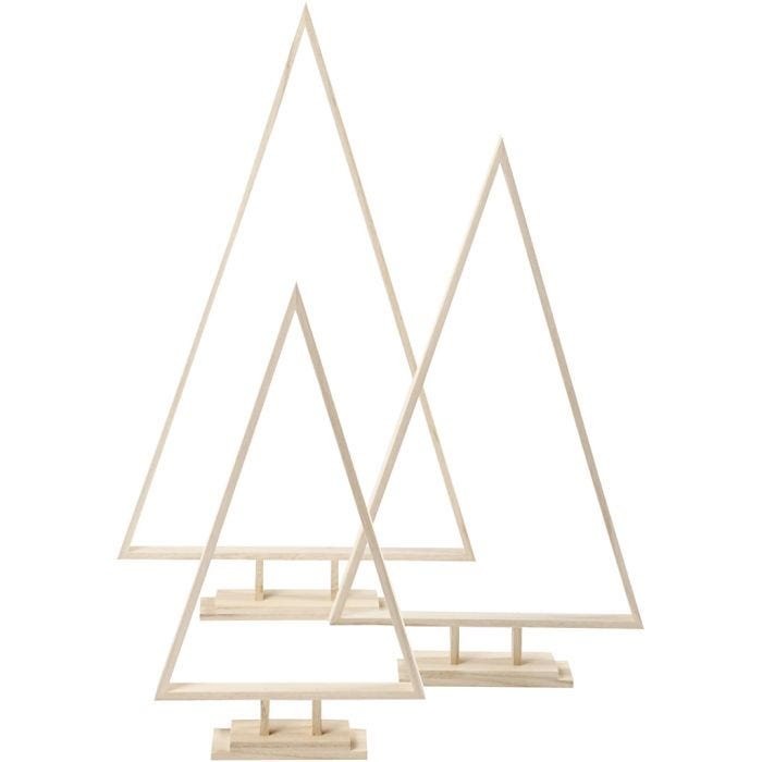 Alberi di Natale, H: 40+50+60 cm, L: 22,5+29+35 cm, 3 pz/ 1 conf.
