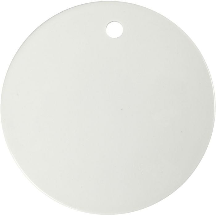 Piatto in ceramica, diam 15 cm, spess. 0,5 cm, bianco, 1 pz