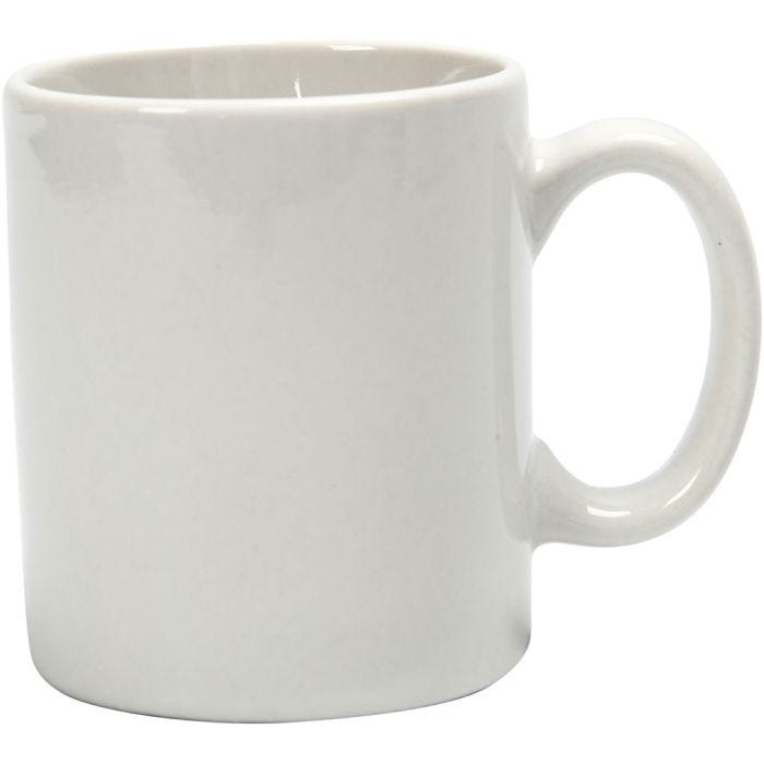 Tazza di porcellana, H: 7 cm, diam 6 cm, bianco, 1 pz