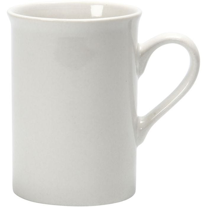 Tazza di porcellana, H: 10 cm, diam 7,4 cm, 245 ml, bianco, 1 pz