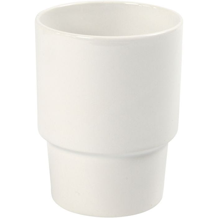 Tazza, H: 11 cm, diam 8,5 cm, bianco, 1 pz