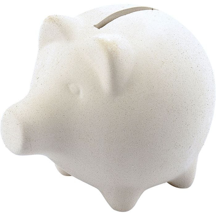 Maialino salvadanaio, H: 9 cm, L: 11 cm, 10 pz/ 1 conf.
