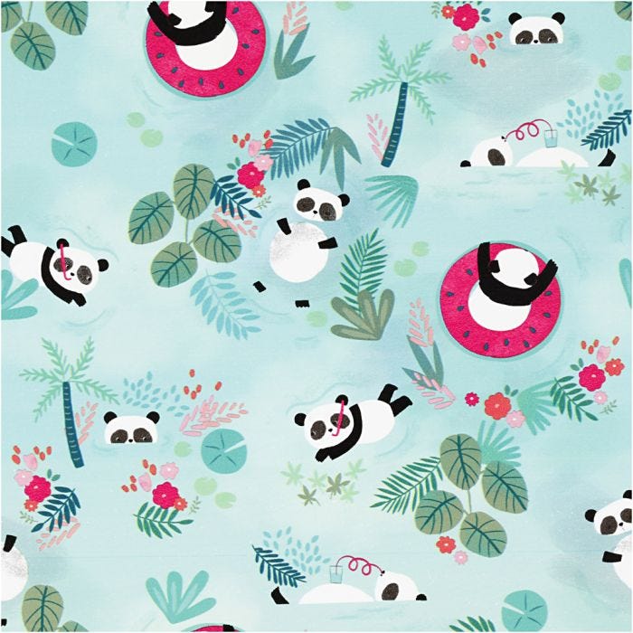 Confezione regalo, Panda, L: 50 cm, 80 g, 100 m/ 1 rot.