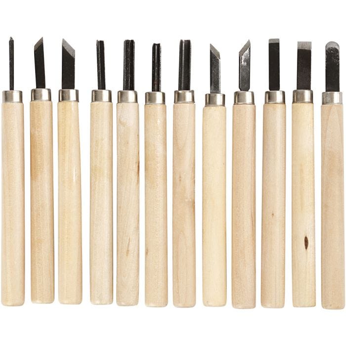 Set da intaglio nel legno, 12 pz/ 1 conf.