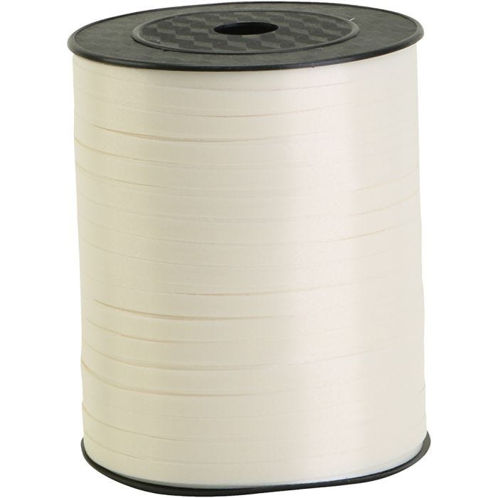 Nastro arricciabile, L: 5 mm, bianco, 400 m/ 1 rot.