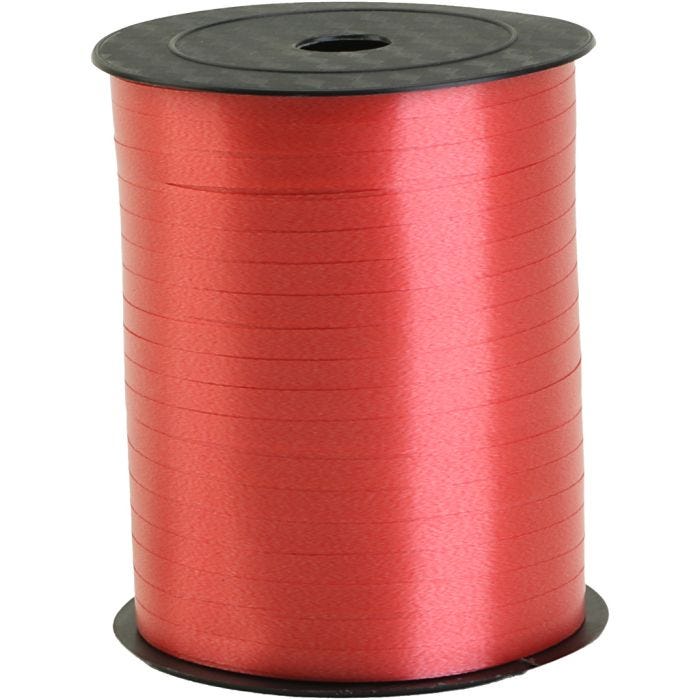 Nastro arricciabile, L: 5 mm, rosso, 400 m/ 1 rot.