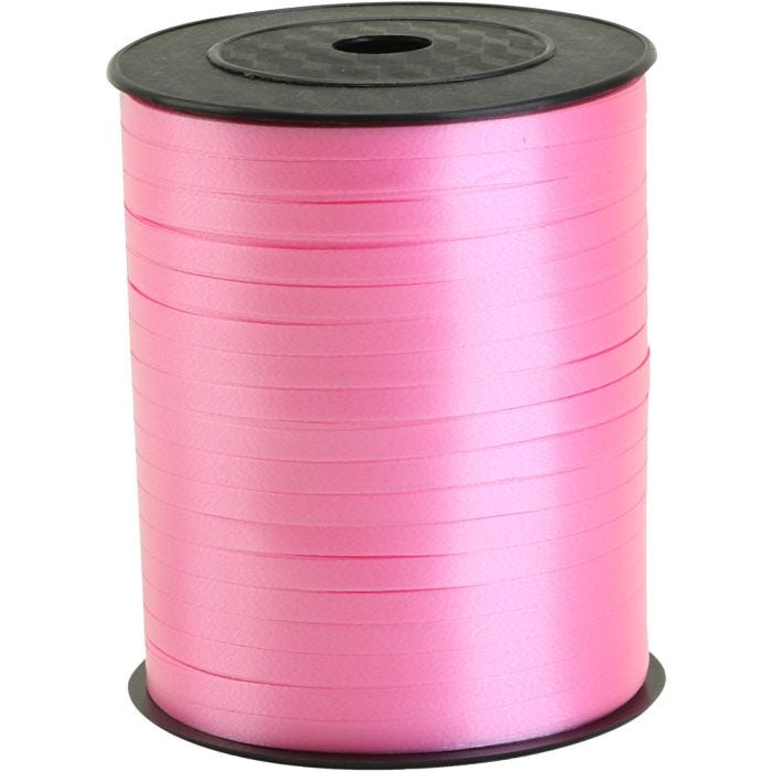 Nastro arricciabile, L: 5 mm, rosa, 400 m/ 1 rot.