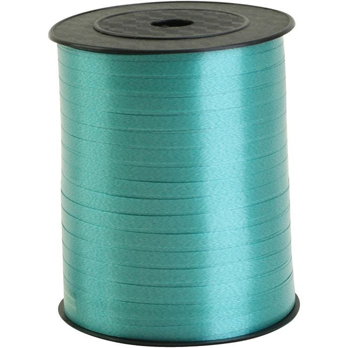Nastro arricciabile, L: 5 mm, petrolio, 400 m/ 1 rot.