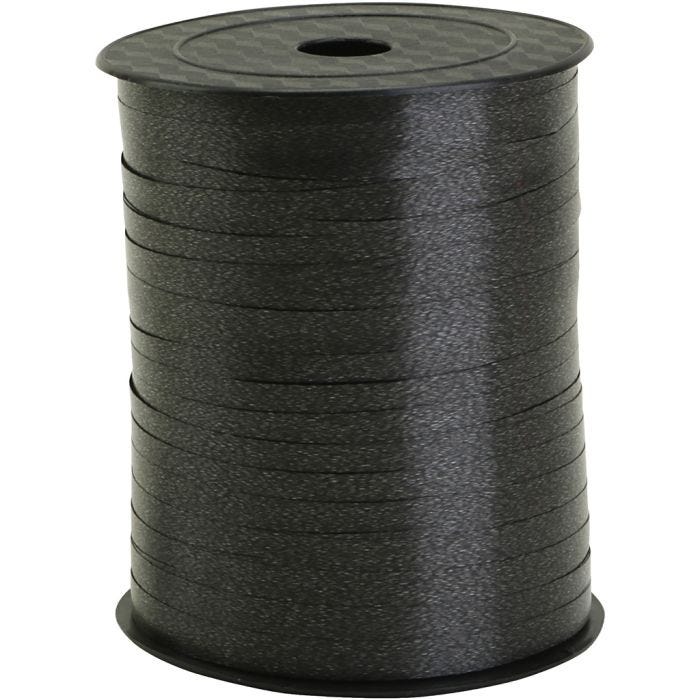Nastro arricciabile, L: 5 mm, nero, 400 m/ 1 rot.