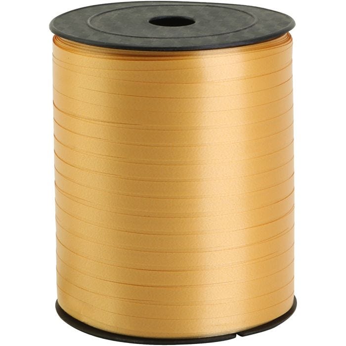 Nastro arricciabile, L: 5 mm, oro, 400 m/ 1 rot.