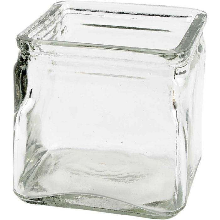 Portacandela quadrato, H: 10 cm, misura 10x10 cm, 12 pz/ 1 conf.