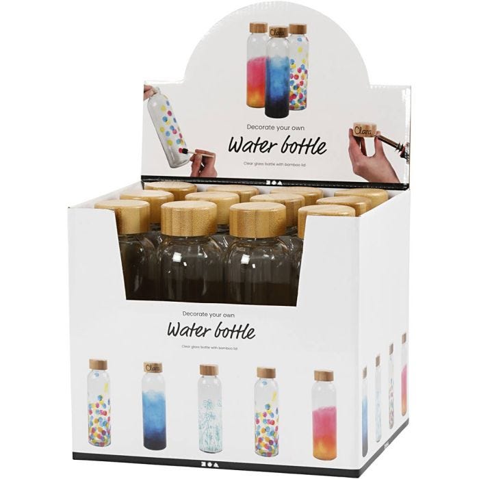 Bottiglia per acqua, H: 22 cm, diam 6,7 cm, 500 ml, 12 pz/ 1 conf.