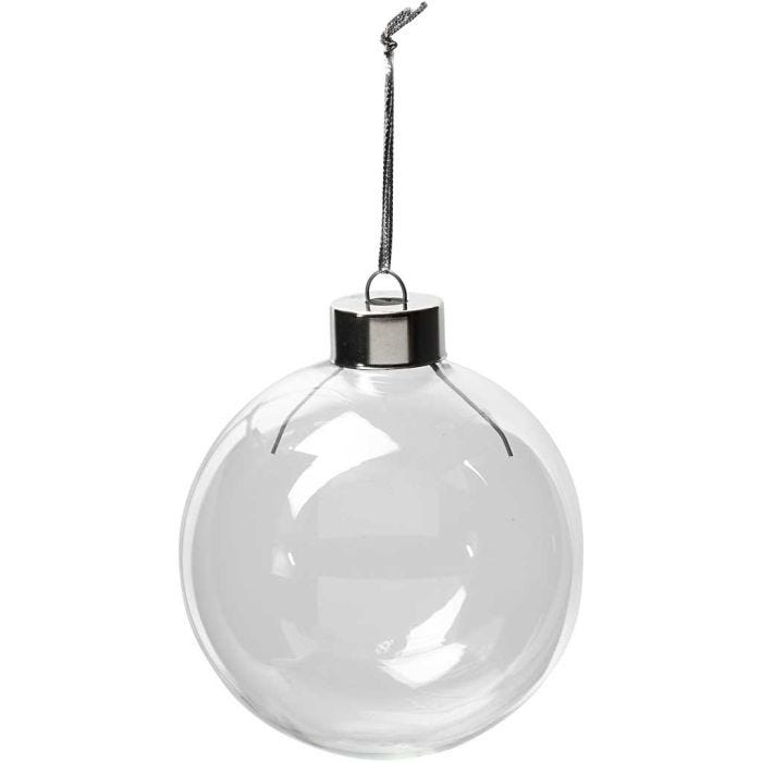 Decorazione in vetro, H: 8,9 cm, diam 7,9 cm, transparent, 6 pz/ 1 conf.
