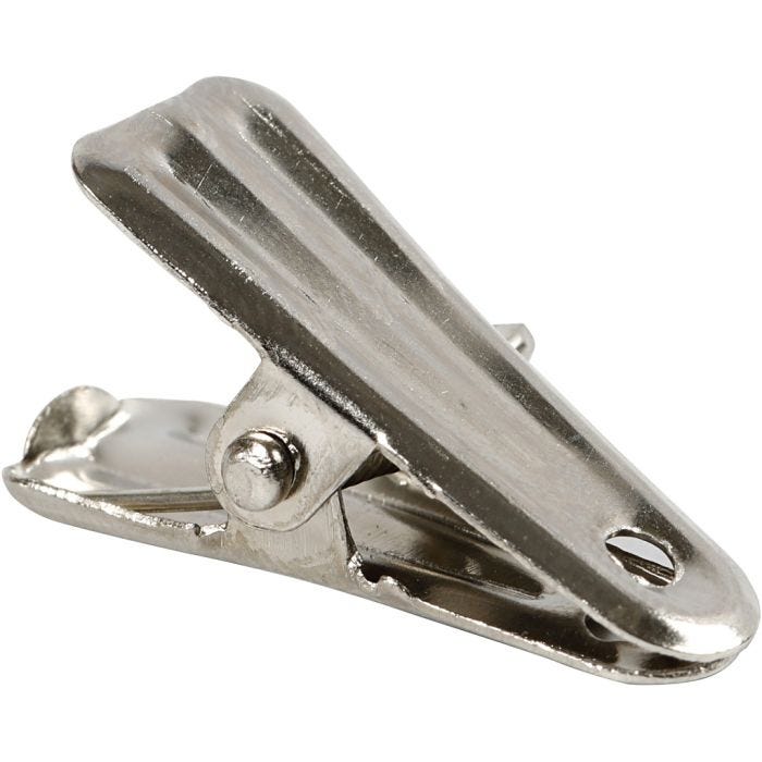 Clip per decorare, L: 27 mm, L: 14 mm, argento, 10 pz/ 1 conf.