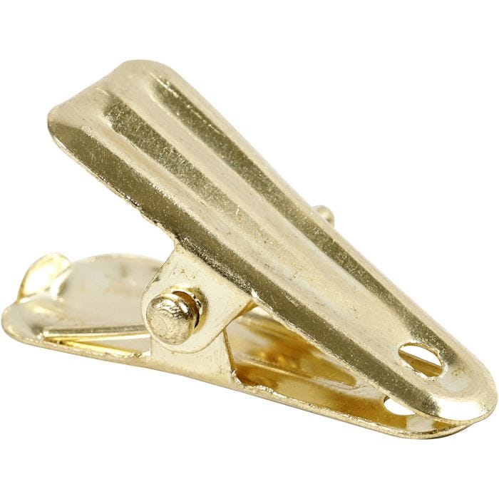 Clip per decorare, L: 27 mm, L: 14 mm, oro, 10 pz/ 1 conf.