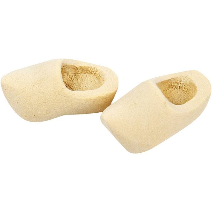 Zoccoli di legno olandesi, L: 30 mm, 2 paio/ 1 conf.