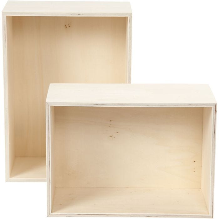 Scatole, rettangolari, H: 27+31 cm, P: 12,5 cm, L: 19,5+22,5 cm, 2 pz/ 1 set