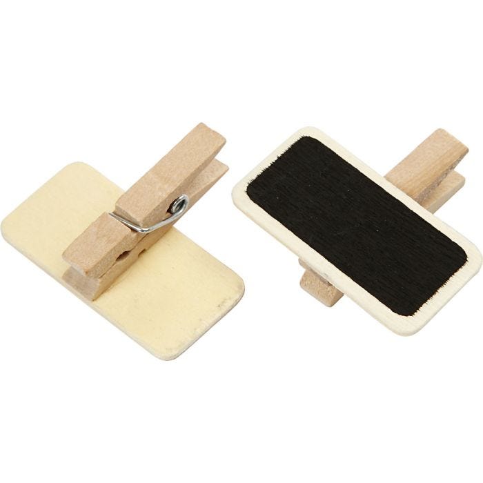Lavagna con molletta, misura 4x2 cm, 12 pz/ 1 conf.