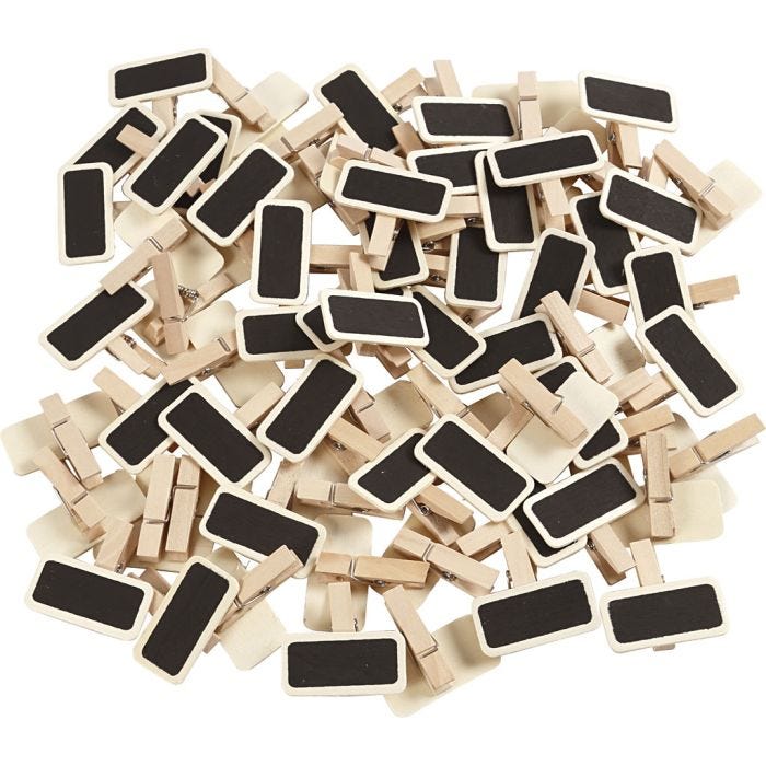 Lavagna con molletta, misura 4x2 cm, 100 pz/ 1 conf.
