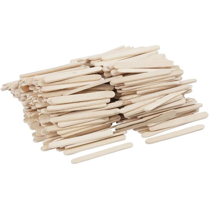 Bastoncini da ghiacciolo, L: 5,5 cm, L: 6 mm, natural, 400 pz/ 1 conf.